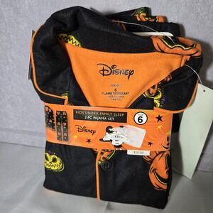 NEW Disney Mickey Mouse Halloween Flannel Pajamas Kids Sz 6